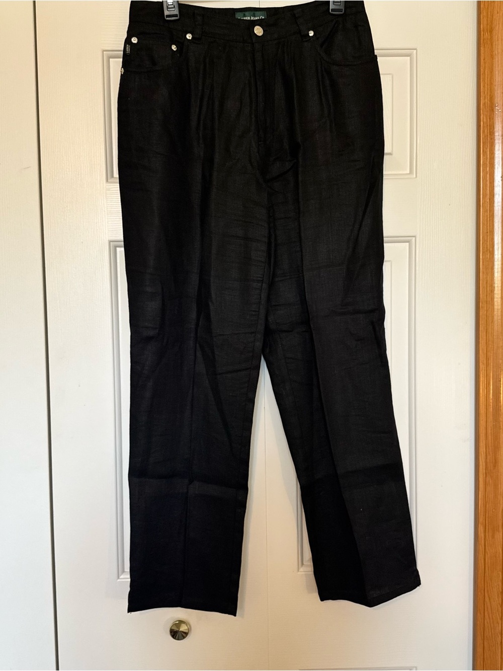 Lauren Ralph Lauren Black Linen Pants - Straight Leg